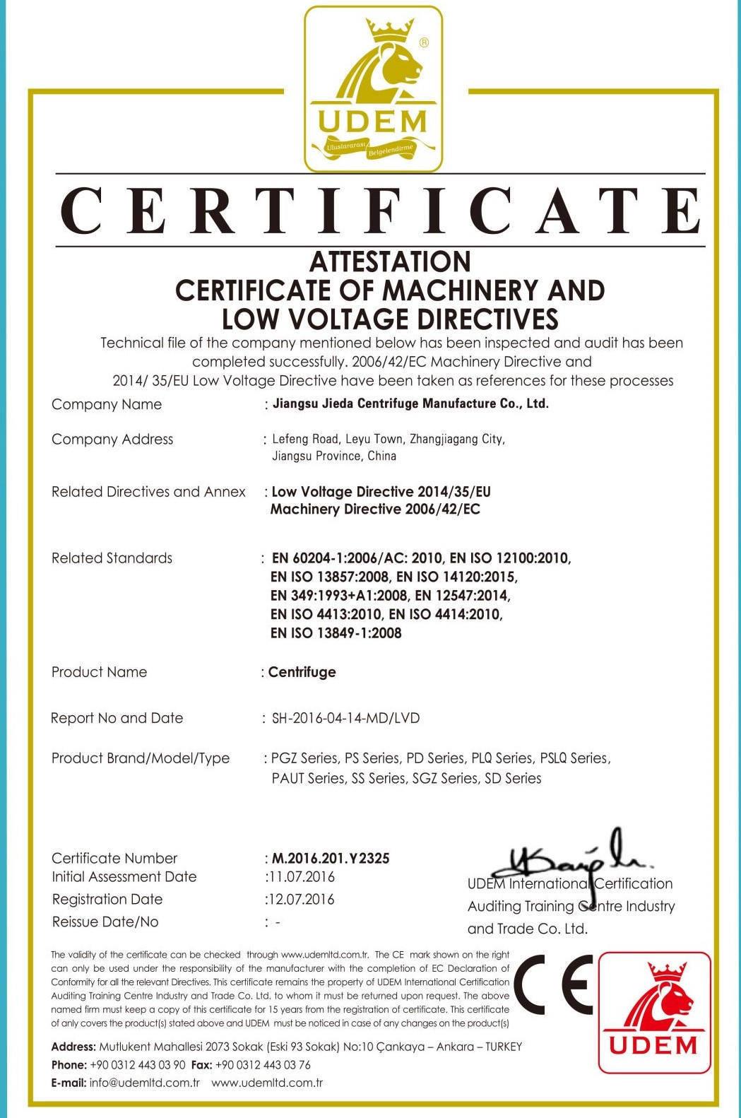 Jieda LW350 Model Horizontal Mud Decanter Centrifuge