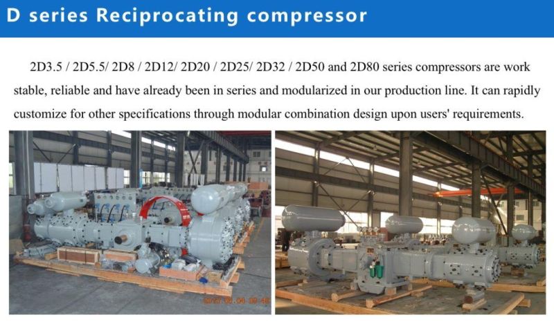 2D80W-340/2.2~27.5 Biogas Separation Plant Natural Gas Booster Compressor for Oil Field Plant