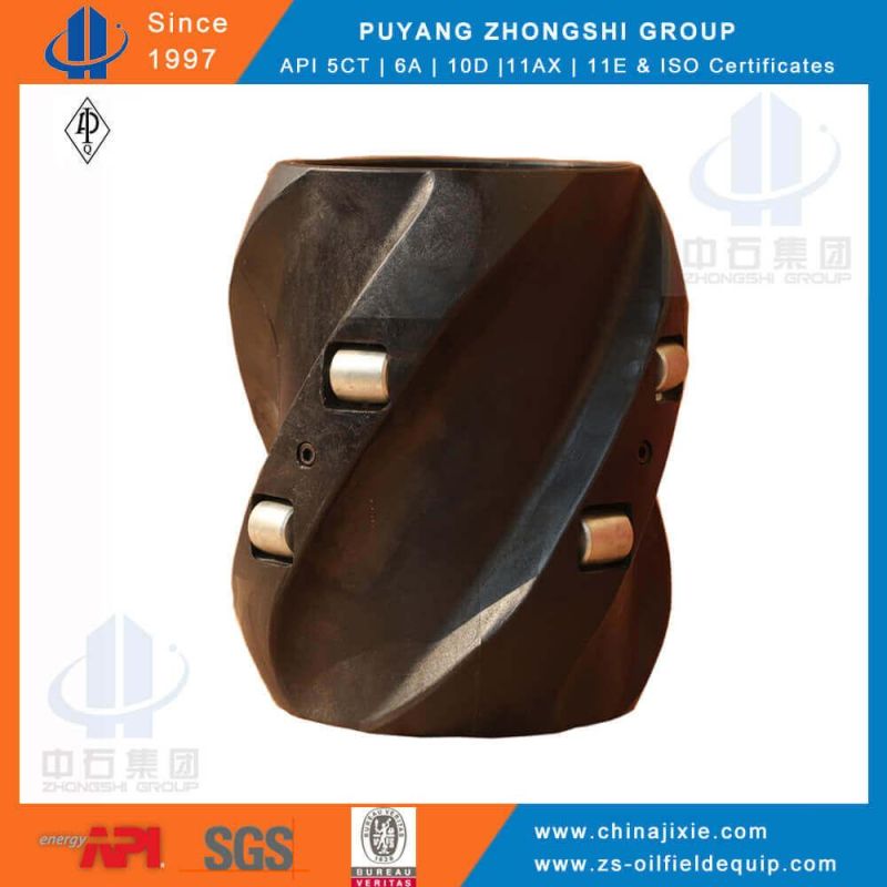Spiral Blades Composite Thermoplastic Rigid Centralizer with Metal Rings