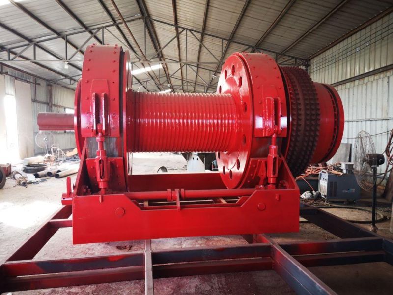 API Jc12 Drawworks Double Drum Winch Lifting Machine Pulling Hoist Wireline Coiling for Zj10/Xj350/Xj250 Workover Rig Drilling Repair Well Zyt/Sj Rig