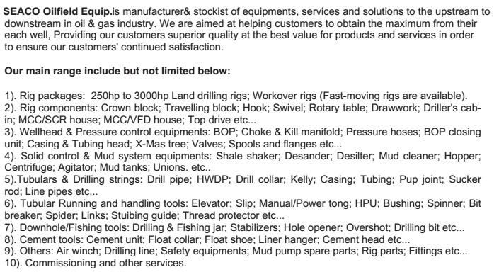 Bomco, Gardener Denver National 8-P-80 Mud Pump Spare Parts, Liner, Valves, Sleeve