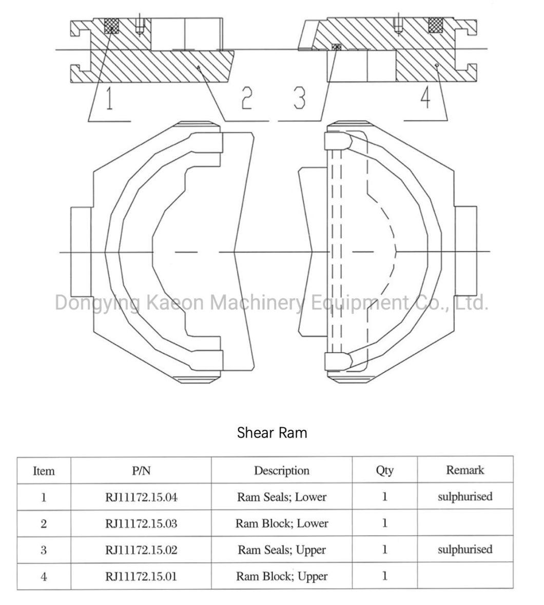 Oil Gas Field Well Drilling Rig Well Control Equipment Spare Parts Shear Drill Pipe RAM Rubber Seal of API 16A 35MPa 5000 Psi Annular RAM Bop/Blowout Preventer