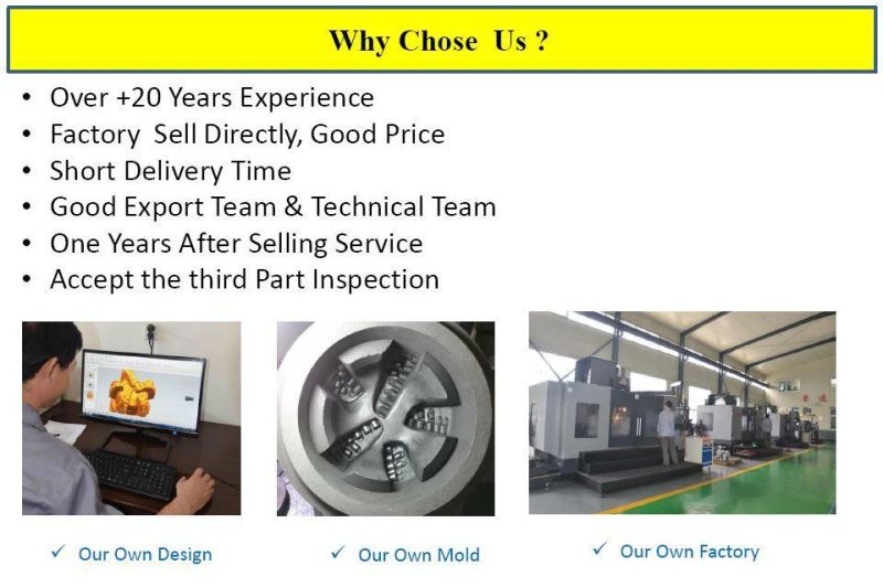 Rock Drilling Bit 14 3/4 Inch PDC Drilling Bits of API Spec