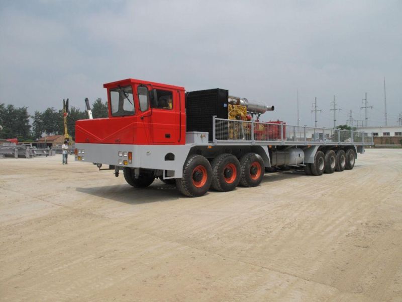Self Made 12*10 Trailer Driven Chassis Carrier Vehicle for Xj650 Workover Rig Truck Mounted Drilling Rig