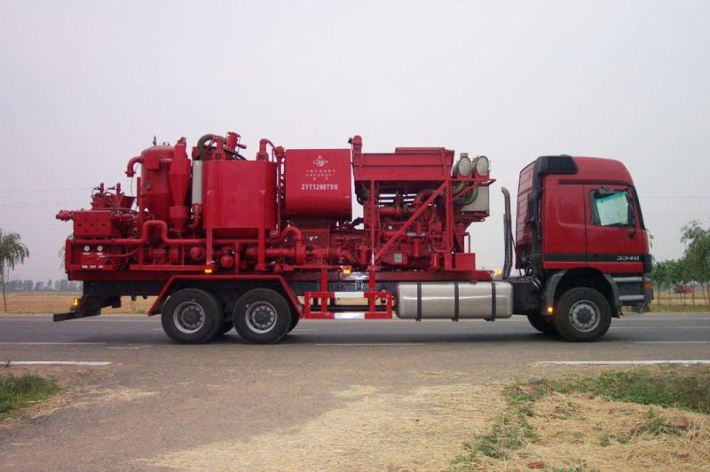 Double Engine and Pump Skid Truck Mounted 70MPa 40MPa Mud Pump Unit Cementing Unit