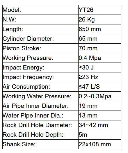Yt 28 Rock Drill Tools Equipment