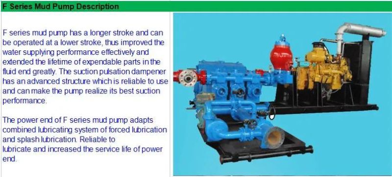 API Speedmade F1000 Triplex Mud Pump Piston Single Acting Mud Pump for Oilfield Drilling /Drilling Pump / Hydraulic Piston Mud Pump for Well Drilling