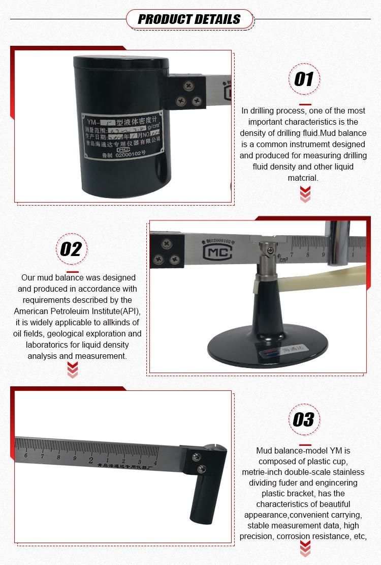 Model YM-5 Measurement Range 0.7-2.4 Mud Balance for Density Measuring