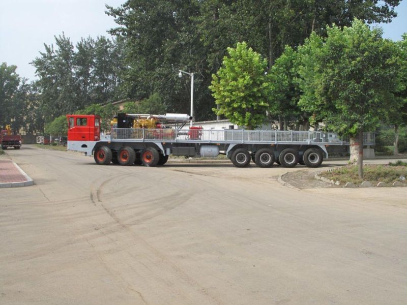 Self Made Xj550 Trailer Chassis 10*8 Self Guyline Driven Carrier Vehicle for Workover Rig Truck Mounted Drilling Rig