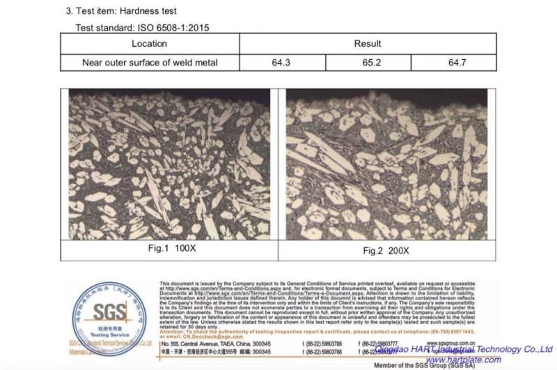 Chromium Carbide Overlay Wear/Abrasion Resistant Clad Hardfacing Bimetal Cco Plates