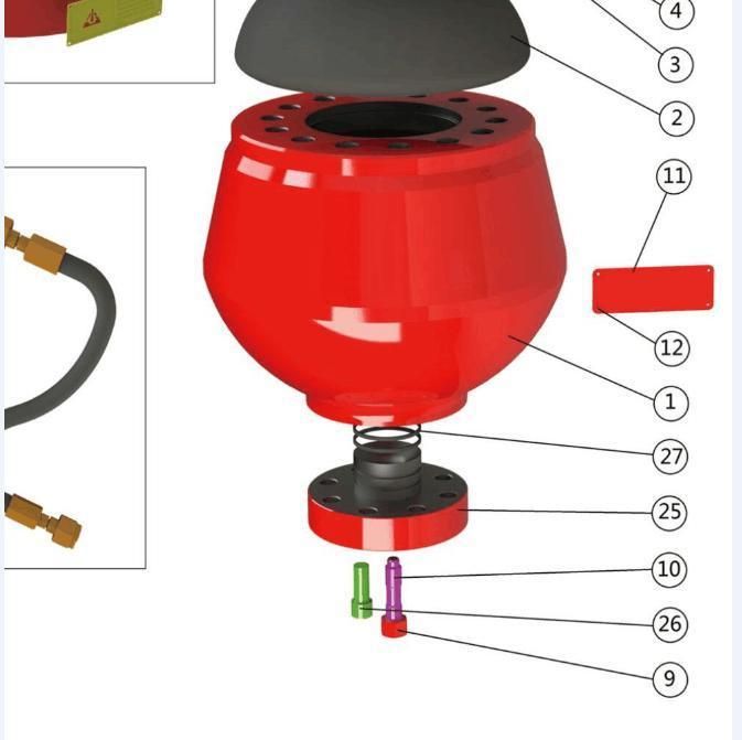 Hydril K20 5000psi Pulsation Dampener Assembly for Drillmec Mud Pump