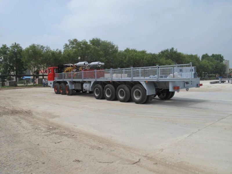 Self Made 14*8 Trailer Driven Chassis Carrier Vehicle for Xj750 Zj30 Workover Rig Truck Mounted Drilling Rig