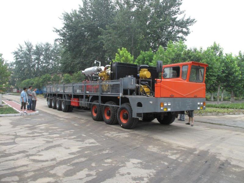 Self Made 12*8 Driven Chassis Carrier Vehicle for Xj650 Zj20 Workover Rig Truck Mounted Drilling Rig