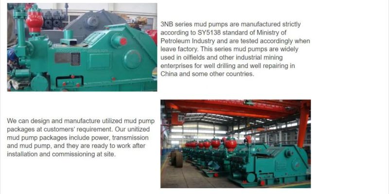 China Manufacturers Triplex Single Action 3NB350 Drilling Piston Mud Pump