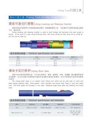 API Standard Downhole Tools Fishing Tools Lifting Lowering and Releasing Overshot to Catch Drill Collar or Drill Pipe
