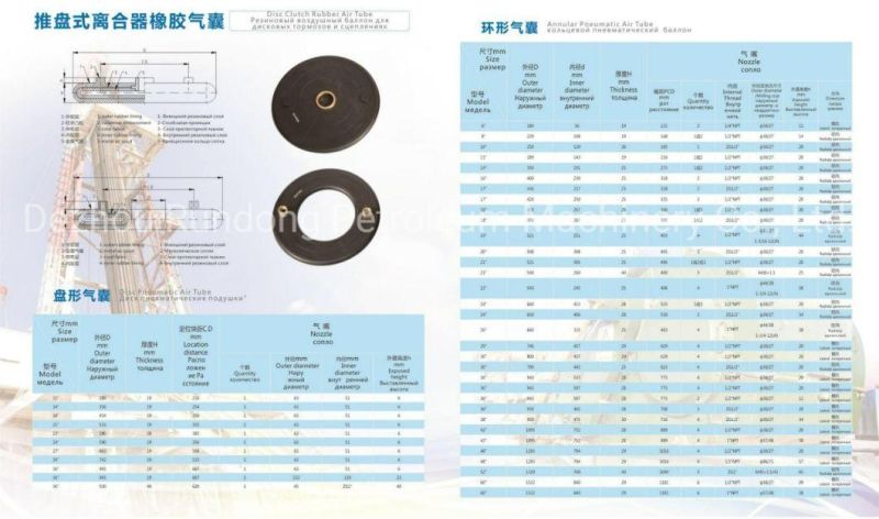 Clutch Rubber Air Tube Used on Common Interchangeable Pneumatic Clutch/ Ventilated Pneumatic Clutch/ CB Clutch