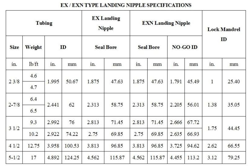 Ex Exn Type Landing Nipple Made in China