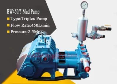 Bw450/5 Borehole Drilling Triplex Piston Mud Pump with 3 Bore and 4 Gear Speed