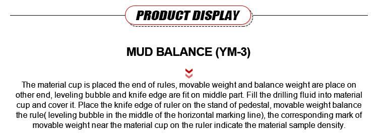 Model YM-5 Measurement Range 0.7-2.4 Mud Balance for Density Measuring