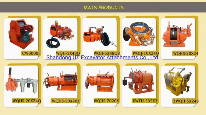 Direct Manufacture Air Winch Used Pneumatic Winch with Wire Rope